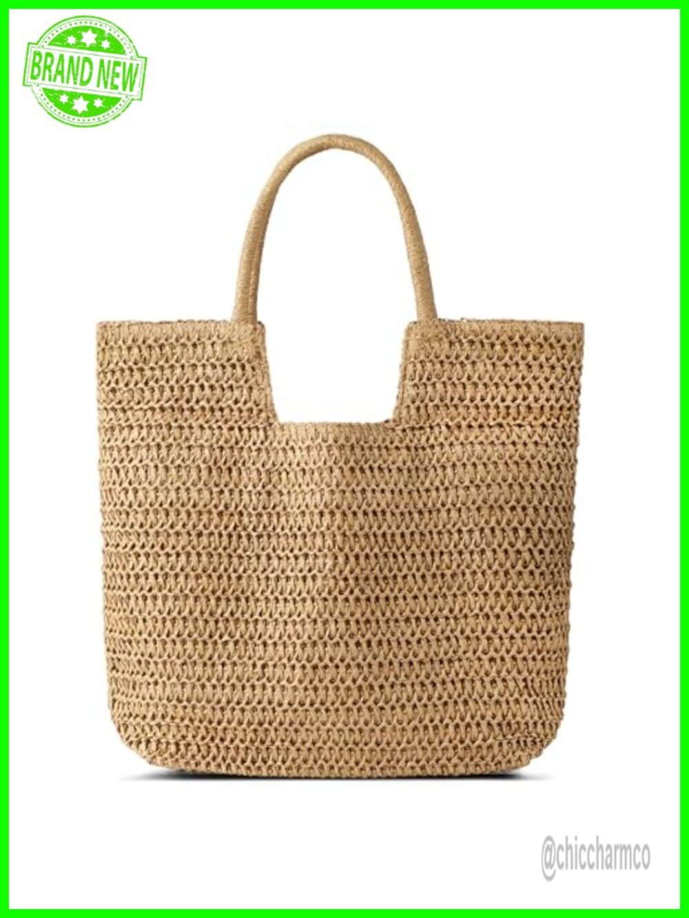 Straw Woven Tote Bag Large Beach Handbag Shoulder Purse
